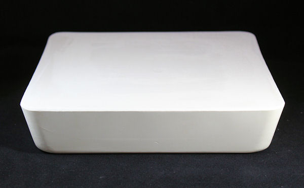 Large square hump mold in plaster to make pottery casseroles and serving dishes. 