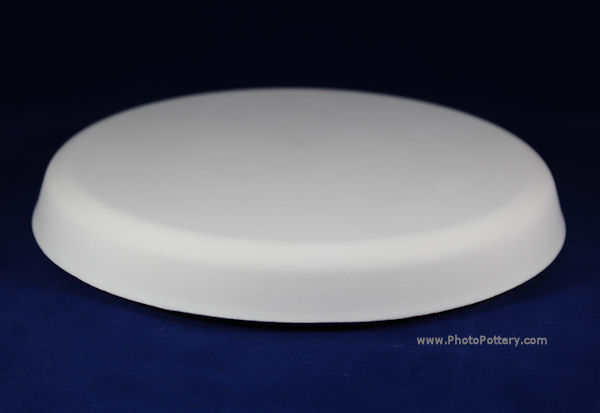 Medium plaster drape mold for making appetizer, snack, other pottery plates. Mold shown inverted.