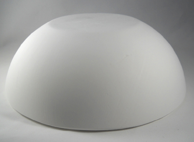 Large Round Hump Mold, made of plaster, for making pottery bowls.